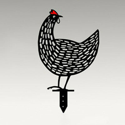 Metal Chicken Garden Stakes Decor – Outdoor Yard Art | Farmhouse Lawn Decoration