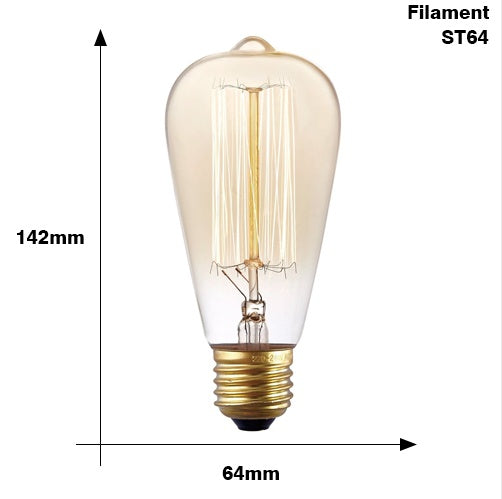 Retro Vintage Edison Bulb E27 – Stylish Filament Lighting for Home Decor