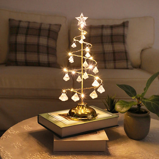 Acrylic Diamond Crystal LED Table Lamp – Rechargeable Bedroom Night Light