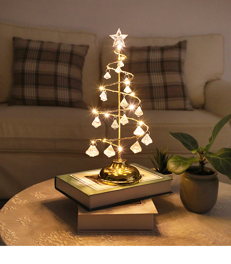 Acrylic Diamond Crystal LED Table Lamp – Rechargeable Bedroom Night Light