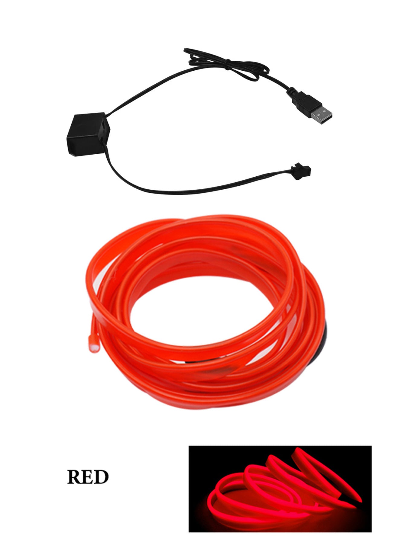 LED Car Interior Ambient Lighting Strip – USB Mood Light Decoration for Dashboard & Doors