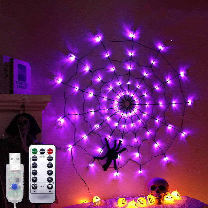 Halloween Spider Web LED Lights – Spooky String Lights