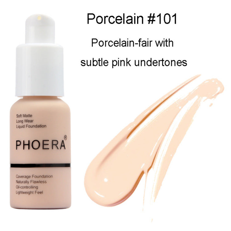 Natural Matte Full Coverage Foundation – Oil Control Concealer Cream for Smooth Skin