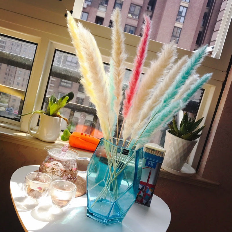 Dried Reed Flower Home Decor – Natural Boho Vase Arrangement for Living Room Styling