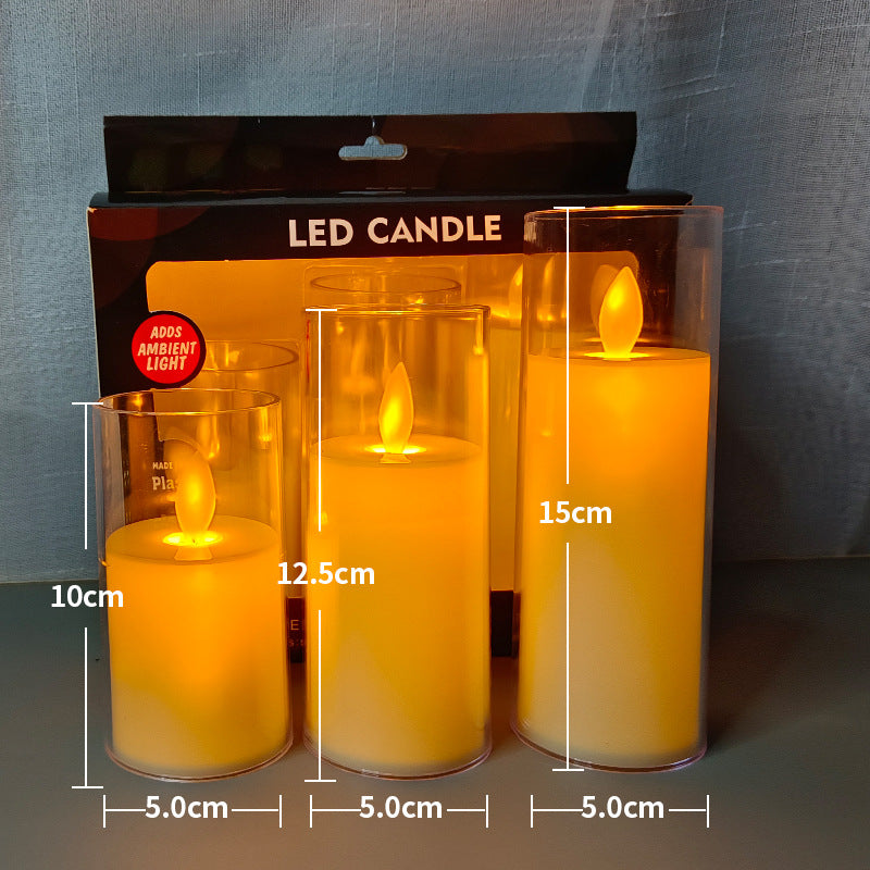 LED Simulation Candle Lamp – Glass Cup Ambient Light, Holiday Decoration