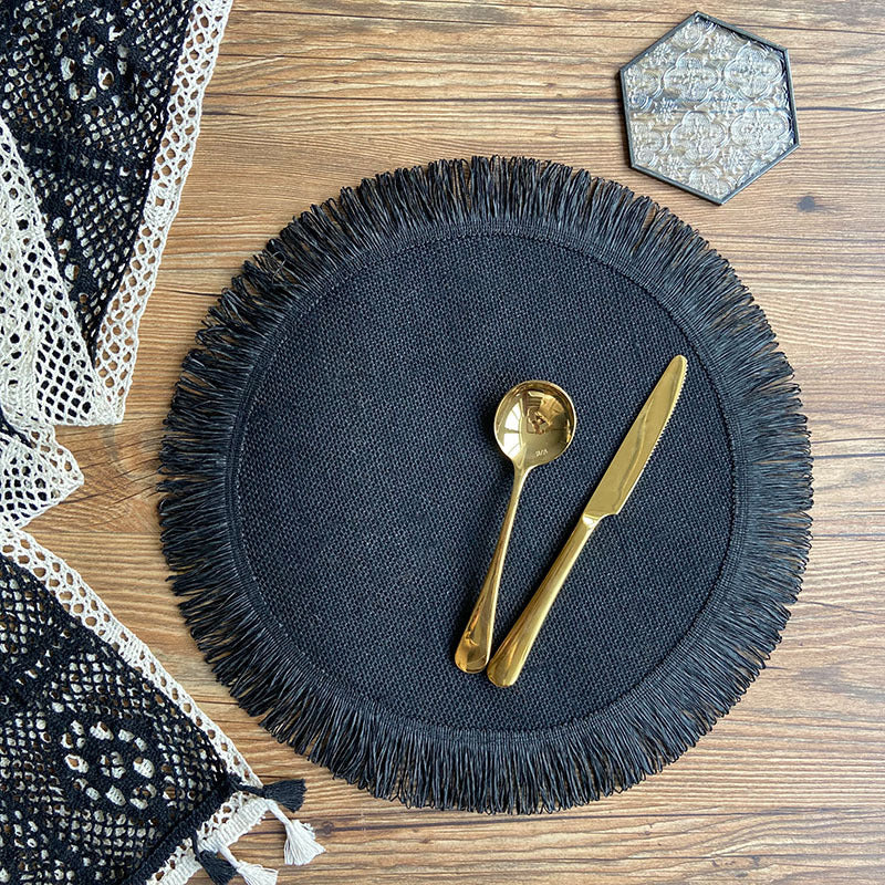 Handcrafted Jute Table Placemats – Tassel Boho Dining Mats | Natural Home Decor