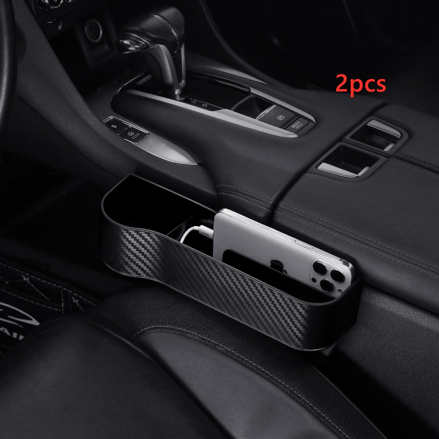 Car Seat Gap Organizer Storage Box – PU Leather Auto Seat Side Pocket for Phone Wallet Keys