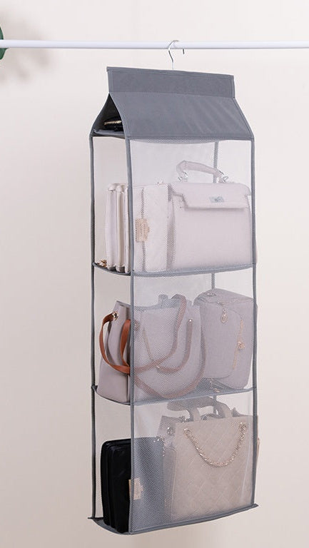 Modern 360° Multi-Layer Storage Rack – Foldable Hanging Organizer for Bathroom Kitchen & Small Spaces