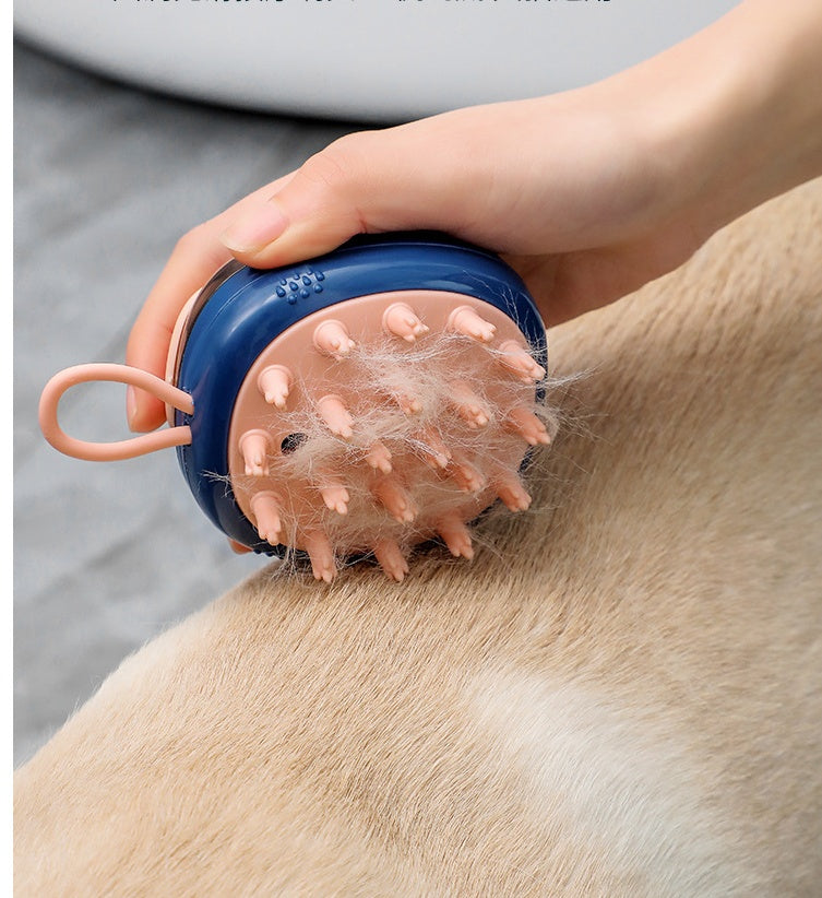 Pet Bath Brush with Shampoo Dispenser – 2-in-1 Dog & Cat Grooming Tool