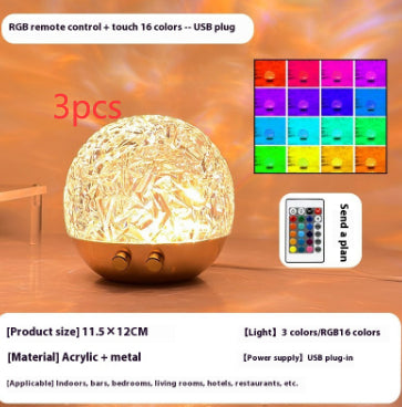 Aesthetic Crystal Night Light Projector – Water Ripple Lamp for Cozy Bedroom Ambiance