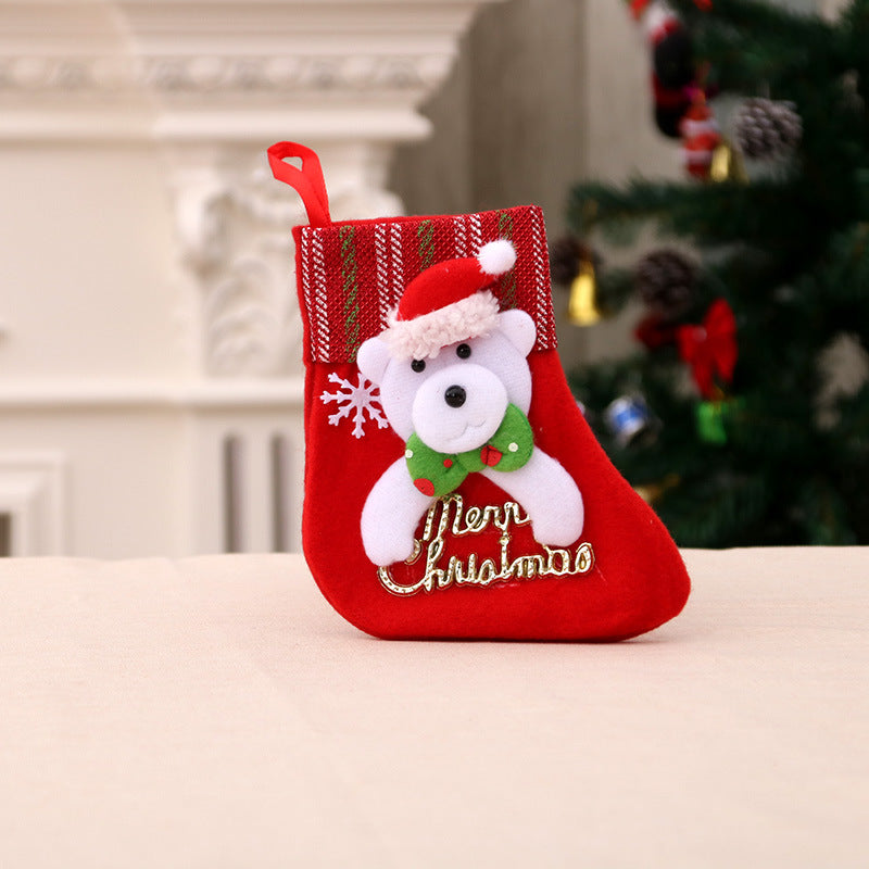 Santa Christmas Socks Hanging Bag – Festive Tree Ornament Gift Storage