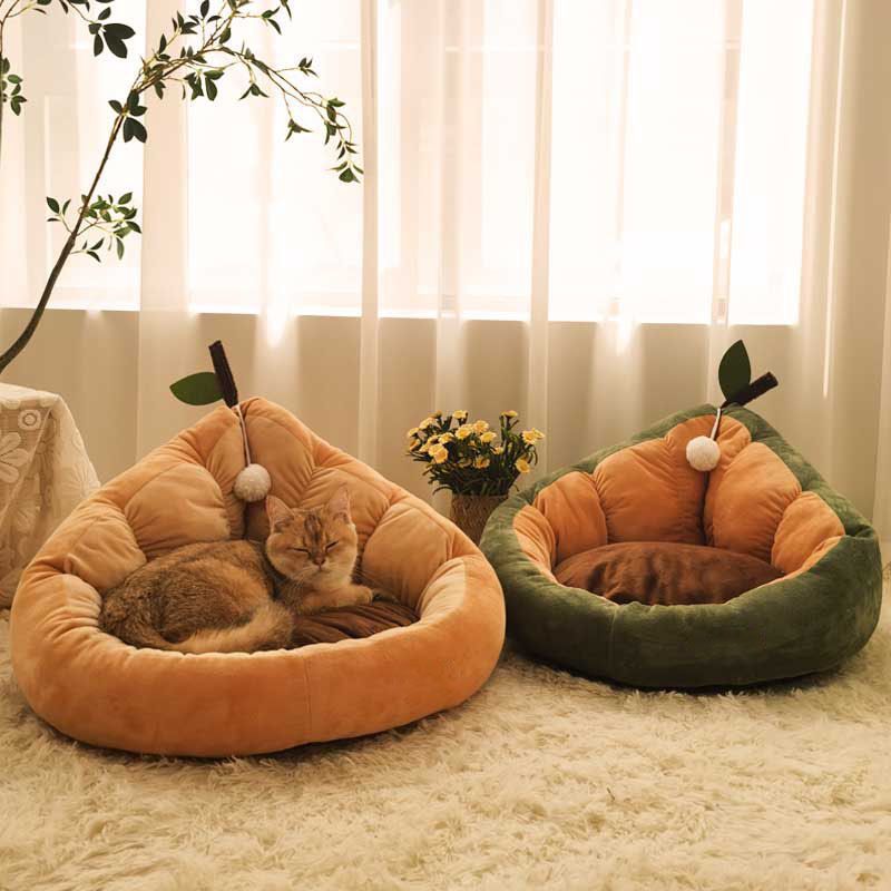 Indoor Cat & Dog House Bed – All Season Soft Pet Villa Cozy Enclosed Nest