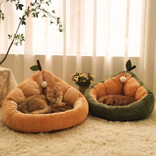 Indoor Cat & Dog House Bed – All Season Soft Pet Villa Cozy Enclosed Nest