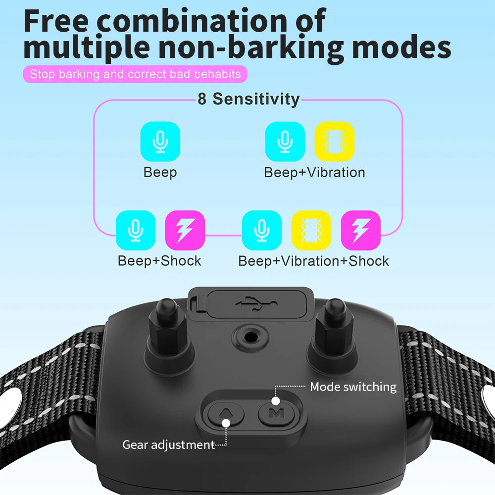 Smart Anti Barking Dog Collar – Rechargeable Automatic Bark Control Training Device