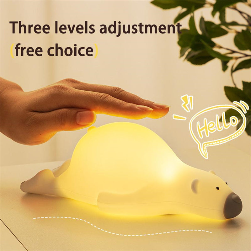 Cute Bear Bedside Lamp – Silicone LED Night Light for Kids & Baby Rooms