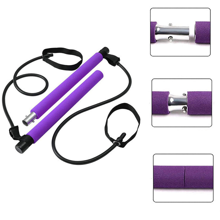 Portable Pilates Bar with Resistance Bands – Home Gym Fitness Equipment