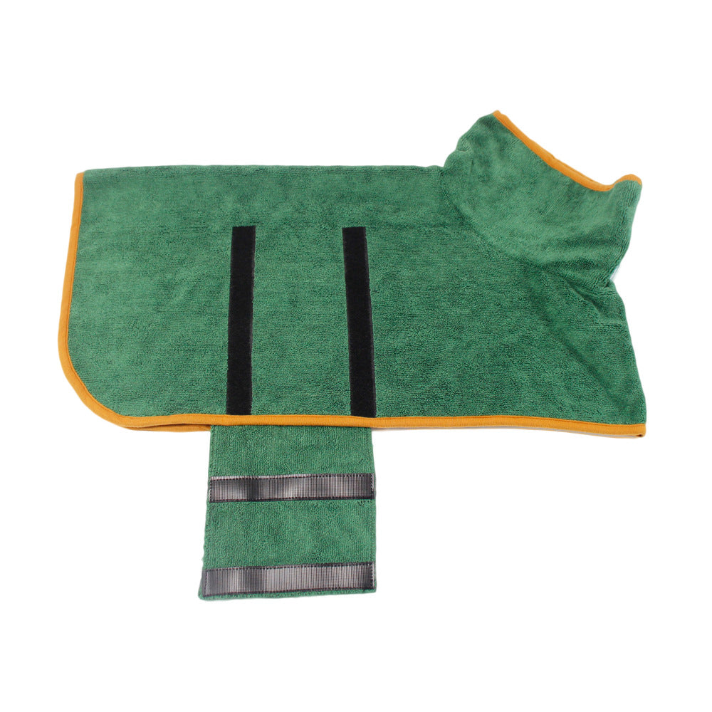 Pet Bath Drying Robe Wrap – Microfiber Absorbent Dog & Cat Towel Coat