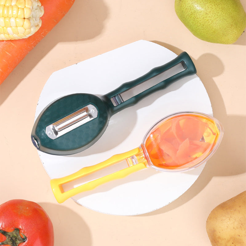All-in-One Kitchen Peeler – Fruit, Potato & Veggie Peeling Tool with Safety Lid