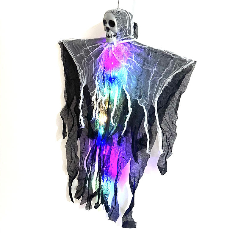 Halloween Hanging Ghost Skull Skeleton Prop – Scary Outdoor Yard & Home Haunted House Decor