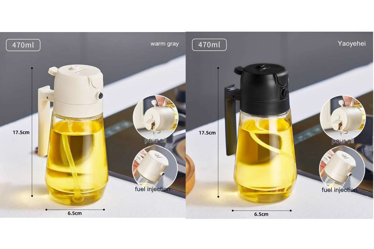 Olive Oil & Vinegar Sprayer Bottle – Kitchen Cooking & BBQ Oil Spray