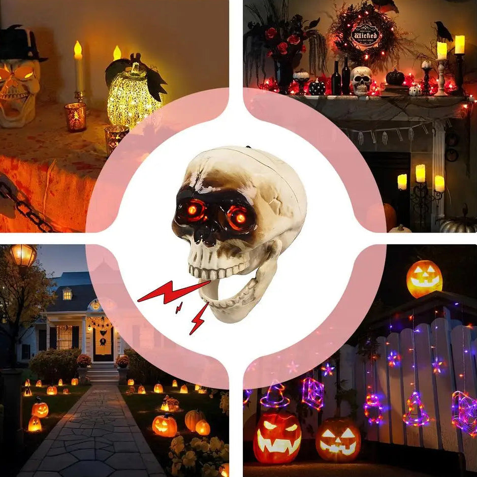 Realistic Floating Skeleton Heads – Halloween Props with Scary Sounds
