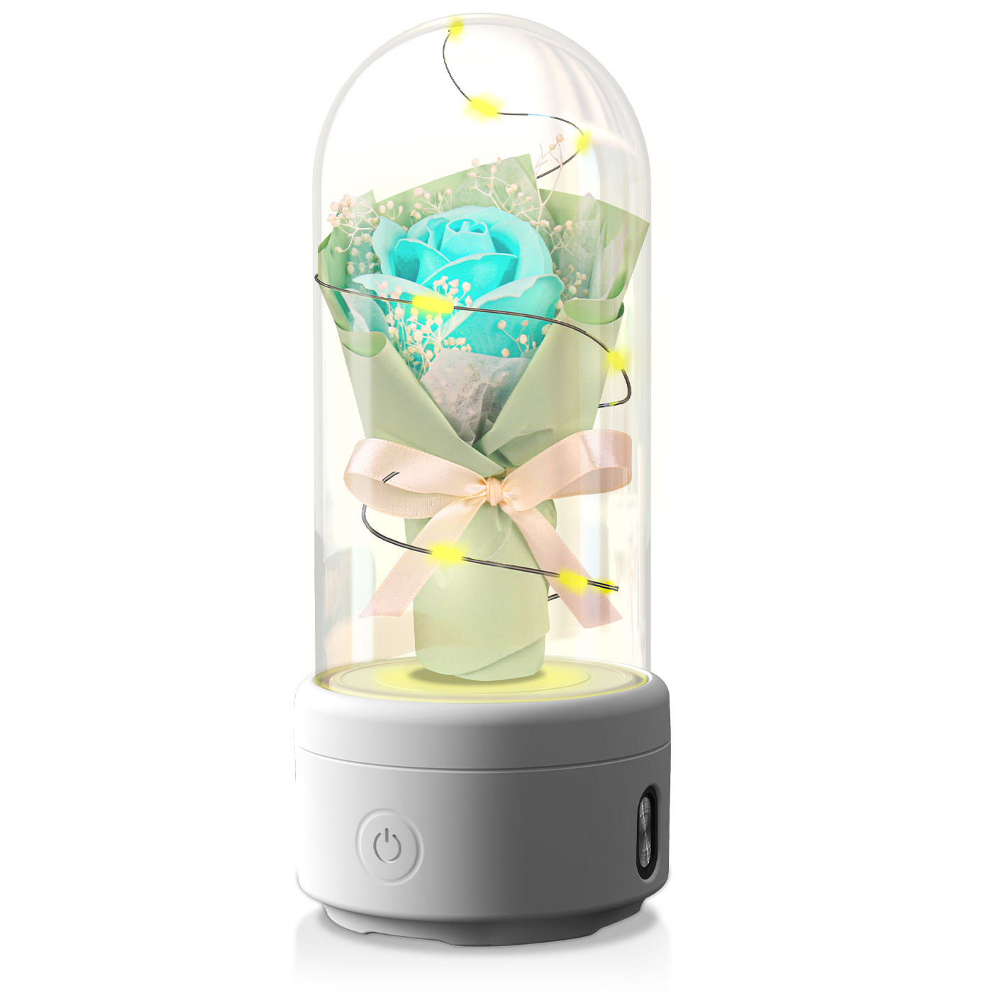 LED Rose Night Lamp Bluetooth Speaker – Elegant Romantic Gift for Mother’s Day & Bedroom Decor