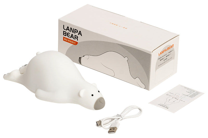 Cute Bear Bedside Lamp – Silicone LED Night Light for Kids & Baby Rooms