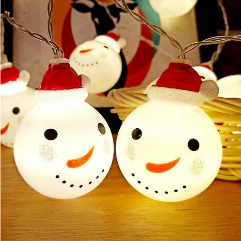 Christmas Snowman String Lights – Warm White LED Fairy Lights