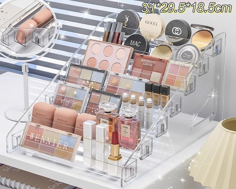 Clear Makeup Organizer Storage Box – Perfect for Skincare, Lipsticks & Beauty Products