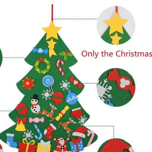 Children’s Felt Christmas Tree with LED Lights – DIY Wall Hanging Holiday Decoration