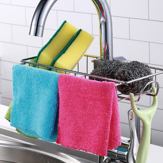 Space-Saving Sink Organizer – Adjustable Shelf for Sponge, & Soap