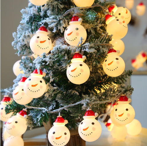 Christmas Snowman String Lights – Warm White LED Fairy Lights