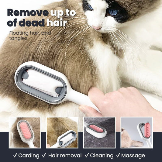 Cat Hair Removal Comb with Disposable Wipes – Pet Grooming Tool