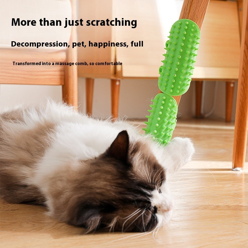 Ultimate Cat Self Grooming Tool | Wall Corner Hair Remover & Scratcher Brush