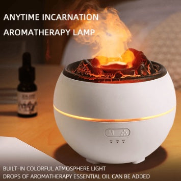 Ultrasonic Flame Humidifier – Essential Oil Diffuser for Home & Workspace