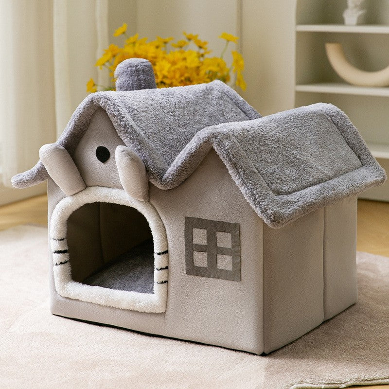 Foldable Dog House Bed – Cozy Winter Pet Bed Sofa