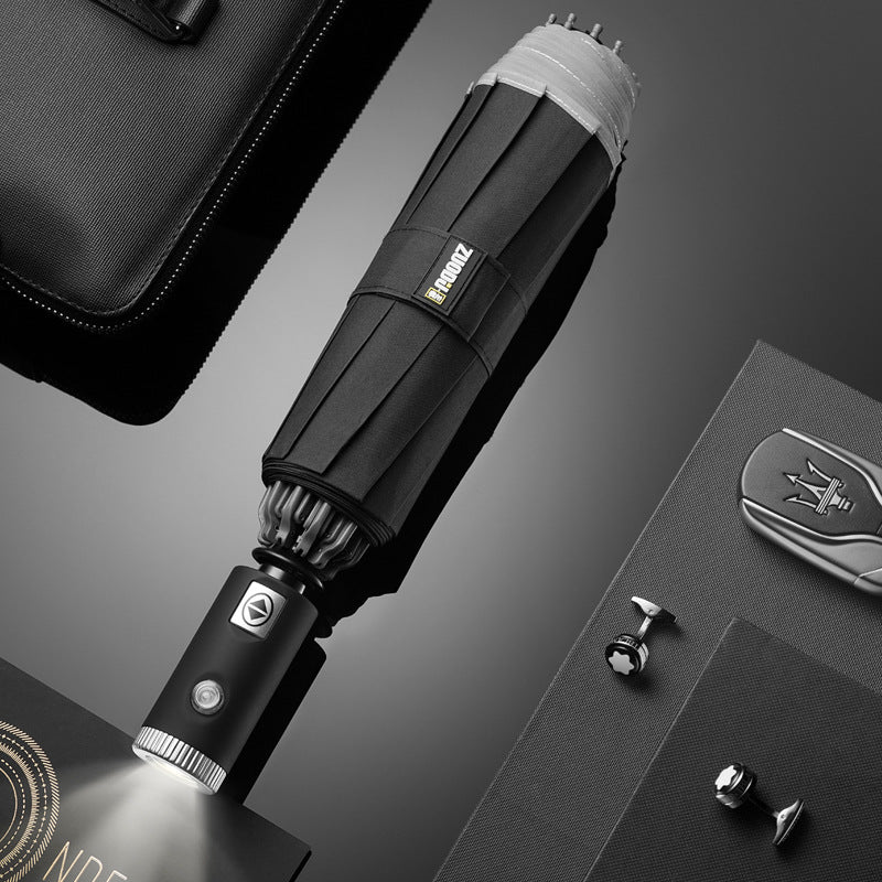 Portable Folding LED Umbrella – Rain and Sun Protection with Built-in Light