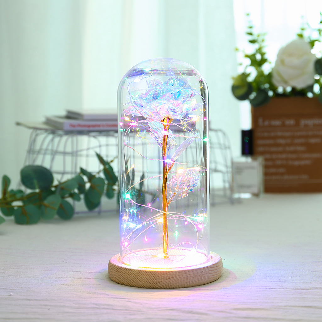 Enchanted Forever Rose LED Glass Dome – Christmas Romantic Holiday Decoration Gift
