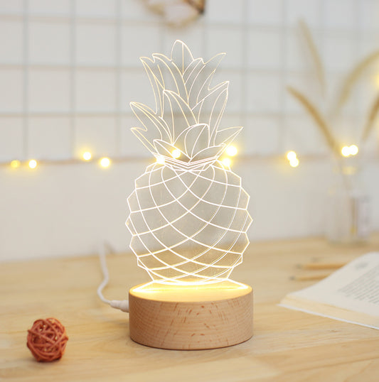 Pineapple Bedside Table Lamp – Decorative LED Night Light for Bedroom & Home Decor