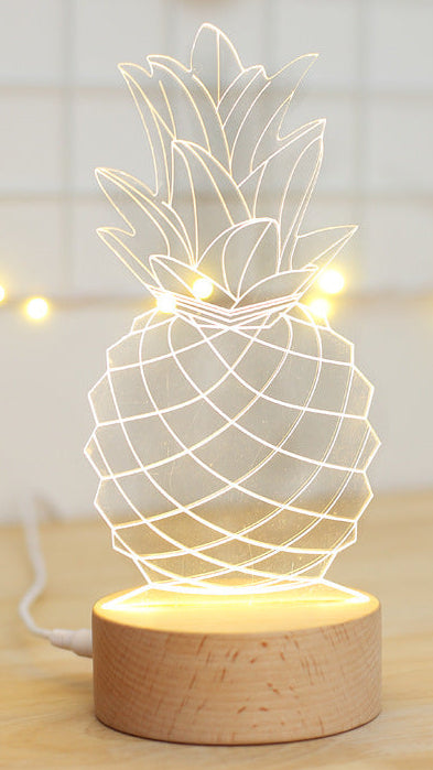 Pineapple Bedside Table Lamp – Decorative LED Night Light for Bedroom & Home Decor