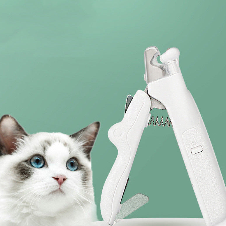 Pet Nail Trimmer LED Light – Professional Dog Cat Grooming Clippers for Home Care & Safety