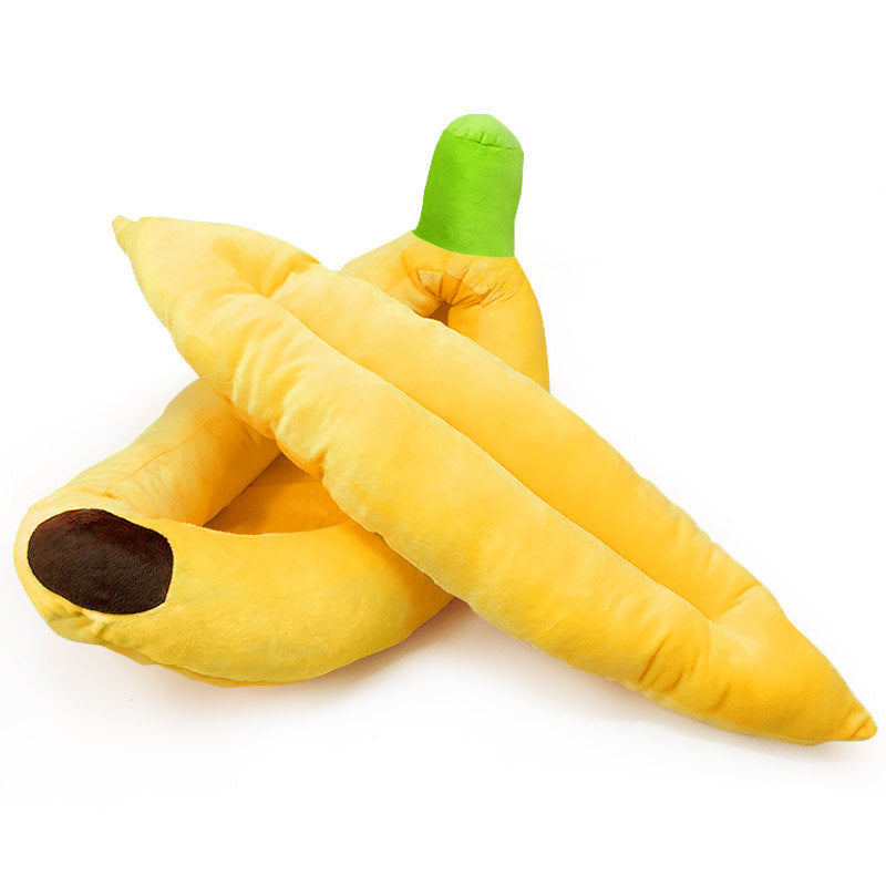 All-Season Pet Kennel Mat – Washable Banana Design Soft Bed for Cats & Small Dogs