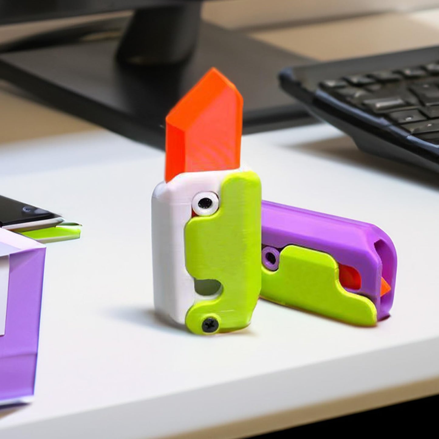 Mini Radish Knife Fidget Toy – 3D Printed Gravity Cube Stress Relief Gift Toy