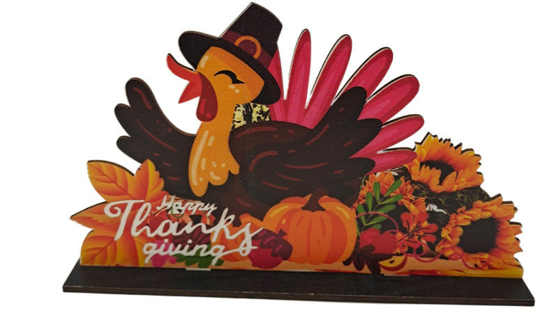 Thanksgiving Dinner Table Decor – Rustic Fall Signs & Harvest Wooden Ornaments