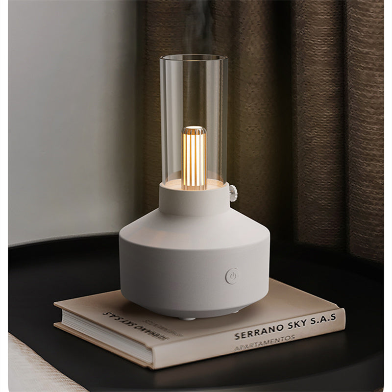 Vintage Flame Style Aroma Diffuser – LED Essential Oil Humidifier Air Purifier Night Light