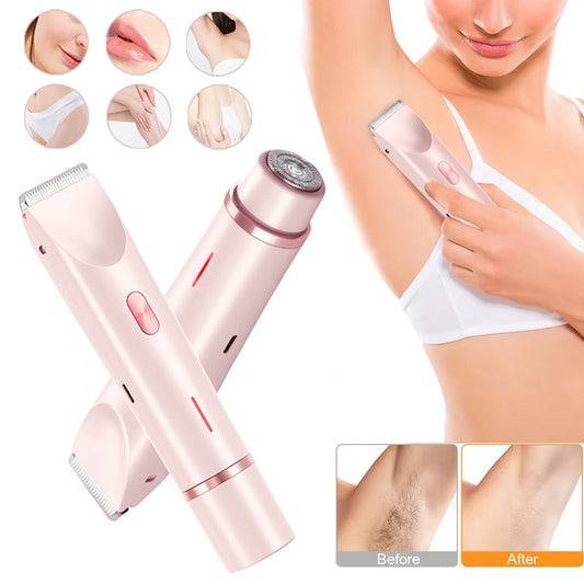 Women’s Electric Bikini Trimmer 2-in-1 Hair Remover – Painless Wet & Dry Pubic Hair Shaver for Sensitive Skin