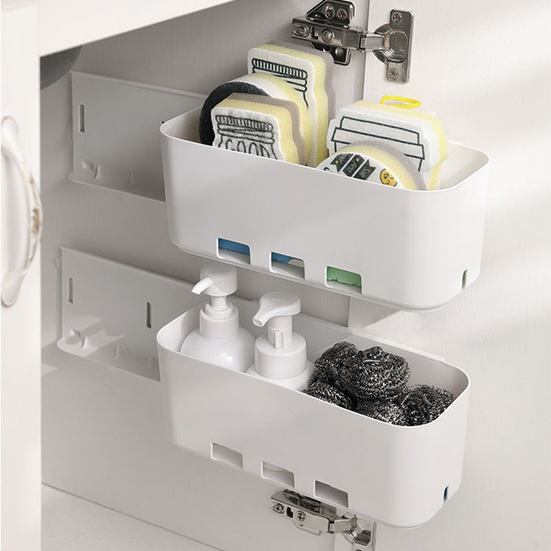 Retractable Kitchen Storage Rack Organizer – Space Saving Drawer System for Cabinet, Fridge & Bath Use