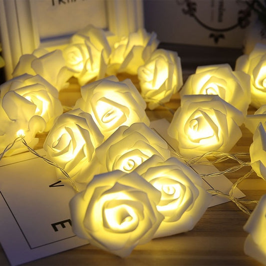 Rose Fairy Lights LED – Romantic String Lights for Bedroom, Wedding & Home Decor