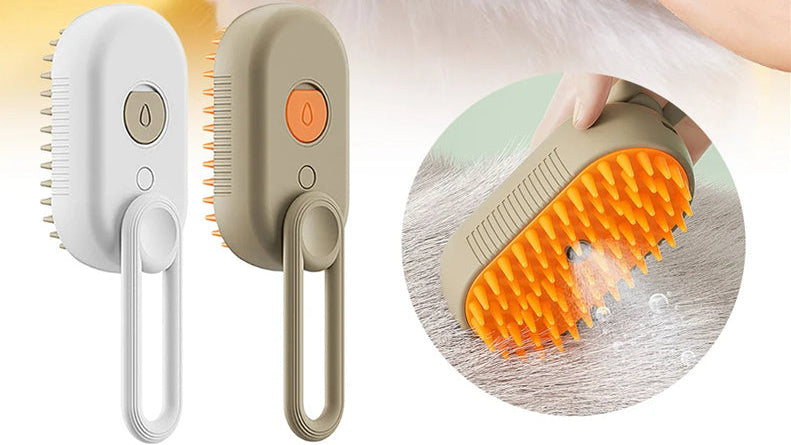 Cat & Dog Grooming Comb – 3-in-1 Electric Steam Brush for Hair Control & Massage
