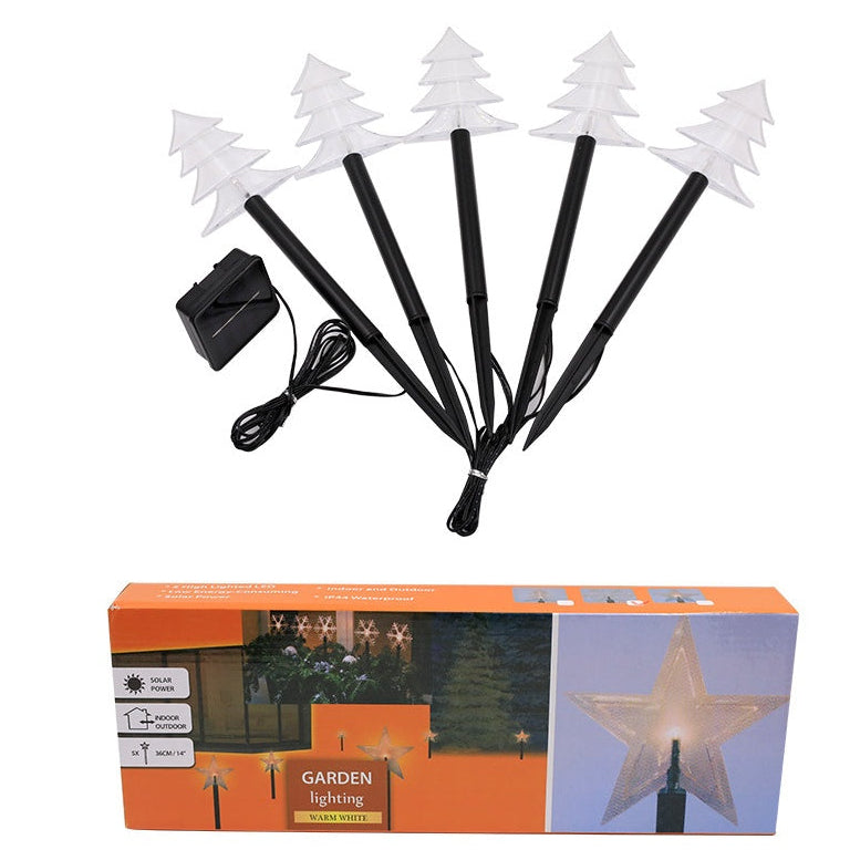 Solar Christmas Garden Lights Outdoor – Star Snowflake LED Lawn Lamp